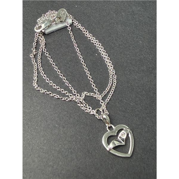 SILVER (2G), DIAMOND RHODIUM PLATED NECKLACE, SUGGESTED RETAIL VALUE $200