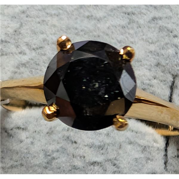 10K(1.7G), BLACK DIAMOND (1.5CT)RING, (SIZE 5.5) APPRAISED INSURANCE VALUE $2500