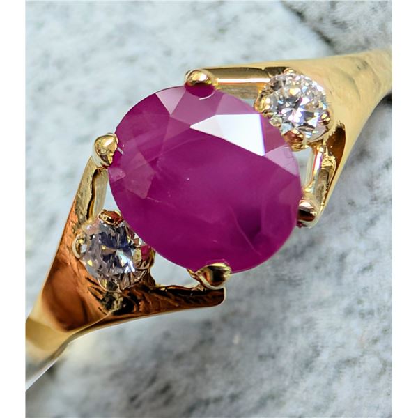 10K(1.2G), RUBY (0.45+0.06CT)RING, (SIZE 6.5)APPRAISED INSURANCE VALUE $2100