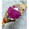 Image 1 : 10K(1.2G), RUBY (0.45+0.06CT)RING, (SIZE 6.5)APPRAISED INSURANCE VALUE $2100