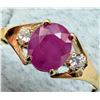 Image 2 : 10K(1.2G), RUBY (0.45+0.06CT)RING, (SIZE 6.5)APPRAISED INSURANCE VALUE $2100