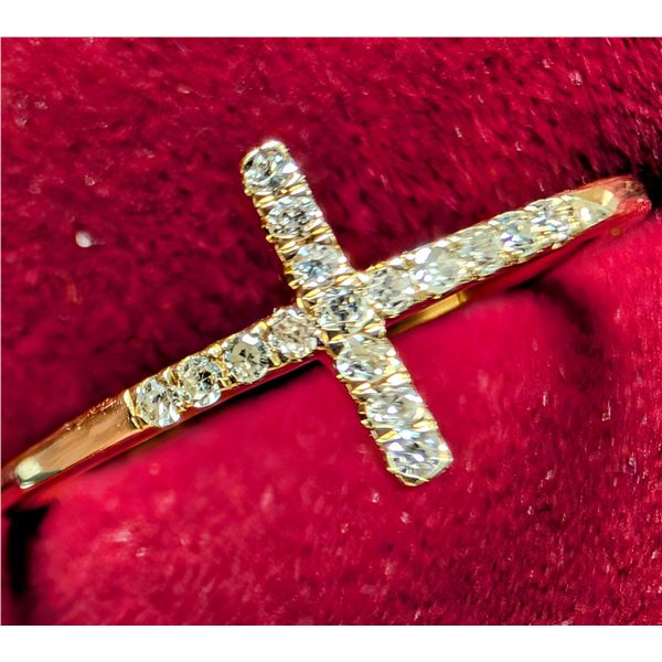 14K(1.22G), NATURAL DIAMOND (0.05CT)RING, (SIZE 6.75) APPRAISED INSURANCE VALUE $1150