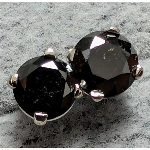 14K(0.57G), BLACK DIAMOND (0.84CT)EARRINGS, APPRAISED INSURANCE VALUE $700