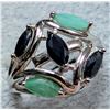 Image 1 : SILVER(4.72G), EMERALD, SAPPHIRE (1.2CT)RING, SUGGESTED RETAIL VALUE $350