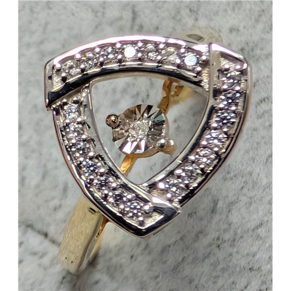 SILVER(3.08G), DANCING DIAMOND RING, SUGGESTED RETAIL VALUE $320