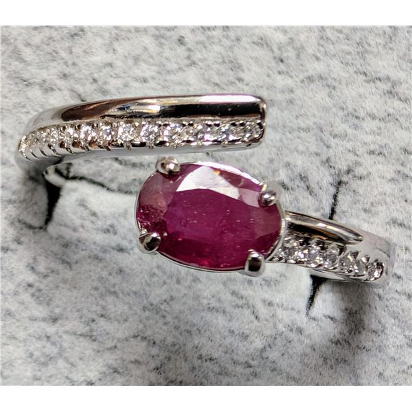 SILVER (3.13G), RUBY (1CT)RING, SUGGESTED RETAIL VALUE $250