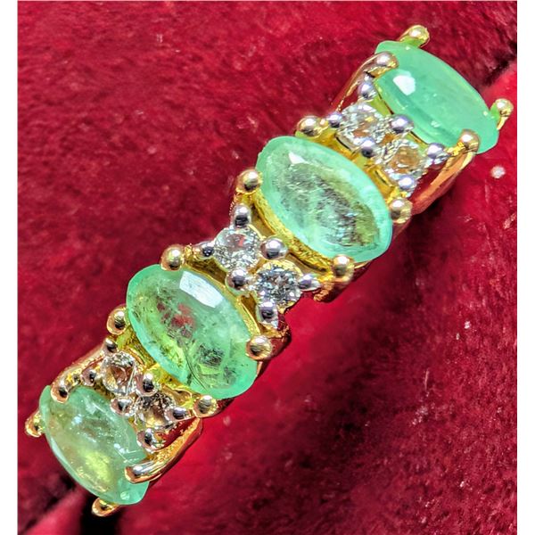 SILVER(2.89G), EMERALD RING , SUGGESTED RETAIL VALUE $240