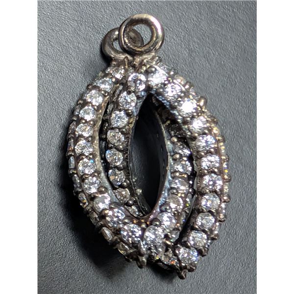 (3.5G), LINK BLACK RODIUM CZ PENDANT