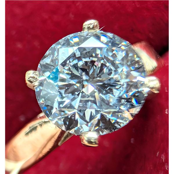 10K(2.3G), LAB DIAMOND (1.5CT)RING, SIZE 6, APPRAISED INSURANCE VALUE $2700