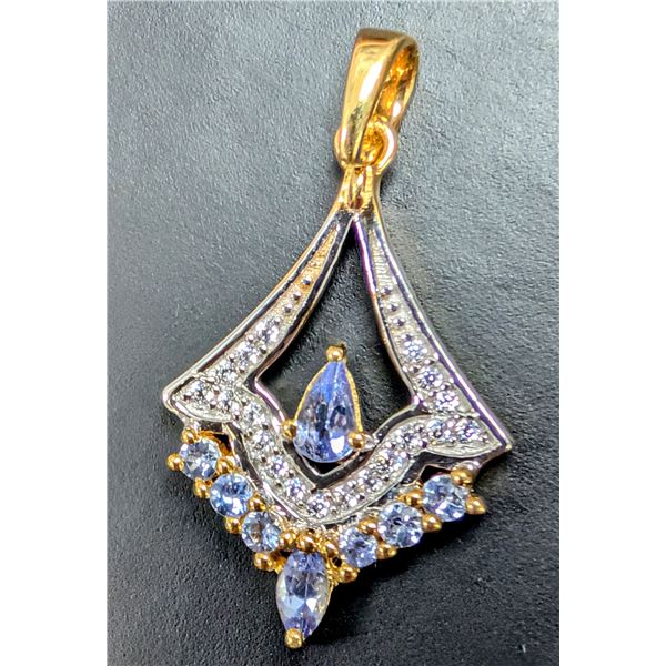SILVER(2.65G), TANZANITE (1.45CT), CZ (0.2CT) PENDANT, SUGGESTED RETAIL VALUE $200