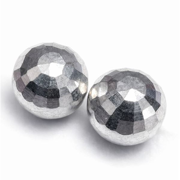 SILVER BALL EARRING