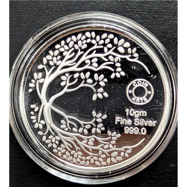 FINE SILVER(10G), LASER COLOR LIFE OF TREE COIN