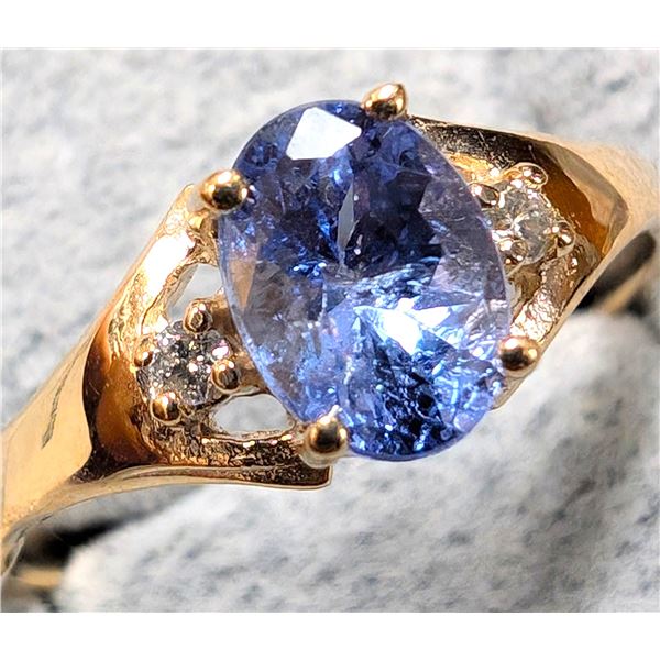 10K(1.7G), TANZANITE (0.8CT), DIAMOND (0.04CT) RING (SIZE 6), APPRAISED INSURANCE VALUE $1285