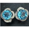 Image 1 : SILVER(4.31G), SWISS BLUE TOPAZ (3.5CT) EARRING, SUGGESTED RETAIL VALUE $300