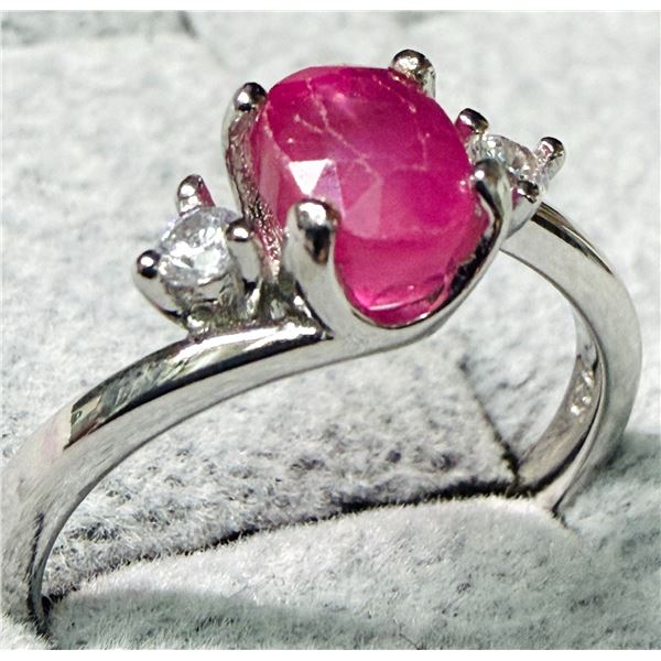 SILVER(2.61G), RUBY (1.5CT) RING, SUGGESTED RETAIL VALUE $200