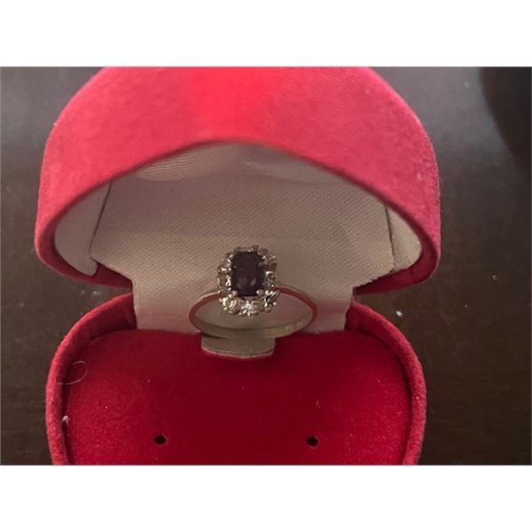 SILVER SAPPHIRE RING