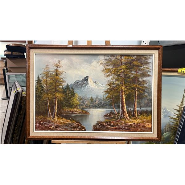FRAMED ORIGINALOIL ON CANVAS LANDSCAPE PAINTING: 41" X 29" FRAMED