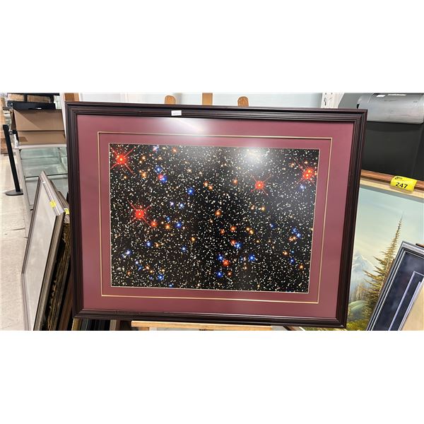 FRAMED PHOTO OF THE OMEGA CENTAURI STAR CLUSTER FROM NASA'S HUBBLE TELESCOP: 43.5" X 33.5" FRAMED