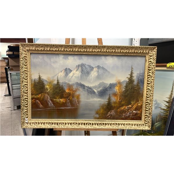 FRAMED ORIGINAL OIL ON CANVAS LANDSCAPE PAINTING SIGNED L. MAULIN: 44" X 28" FRAMED