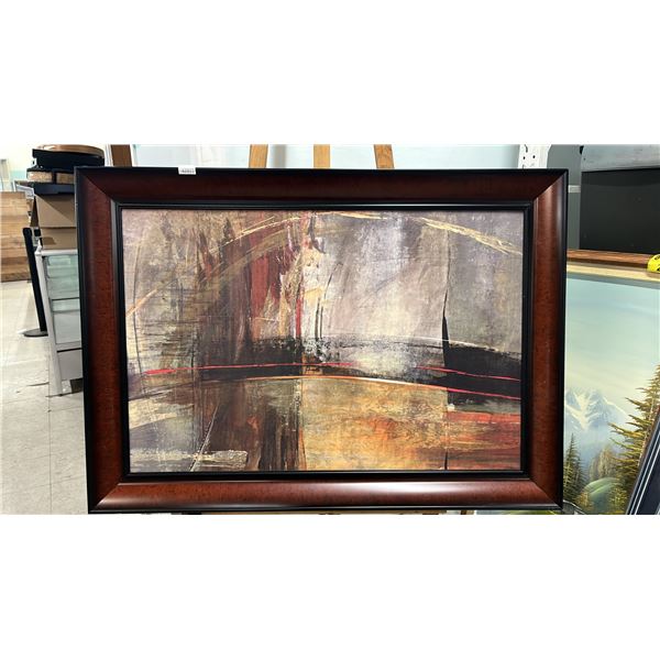 FRAMED ORIGINAL ACRYLIC ON BOARD ABSTRACT PAINTING: 42" X 30.5" FRAMED