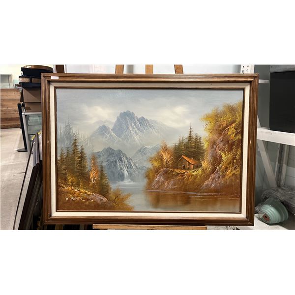 FRAMED OIL ON CANVAS LANDSCAPE PAINTING SIGNED BY R. BOREN: 41" X 29.5" FRAMED