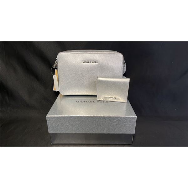 *NEW WITH TAGS IN BOX* MICHAEL KORS LEATHER JET SET CROSSBODY BAG & WALLET