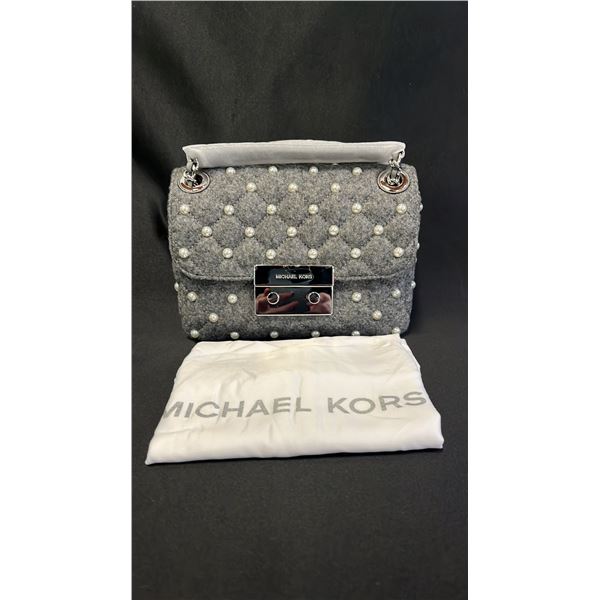 *NEW WITH TAGS* MICHAEL KORS QUILTED FELT PEARL STUDDED PURSE WITH DUST BAG