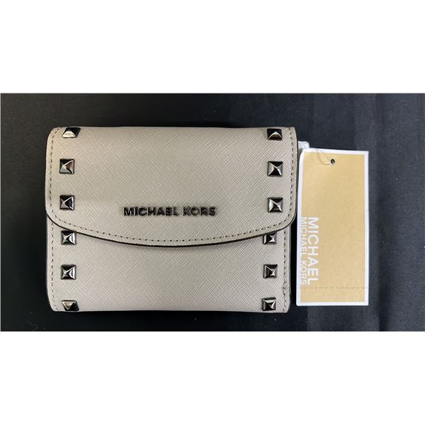 *NEW WITH TAGS* MICHAEL KORS STUDDED LEATHER TRIFOLD WALLET