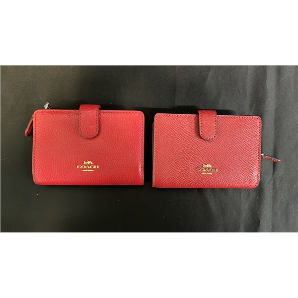*NEW WITH TAGS* (2) COACH LEATHER WALLETS WITH ZIPPER POCKET