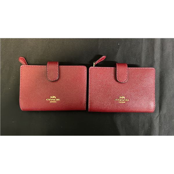 *NEW WITH TAGS* (2) COACH LEATHER WALLETS WITH ZIPPER POCKET