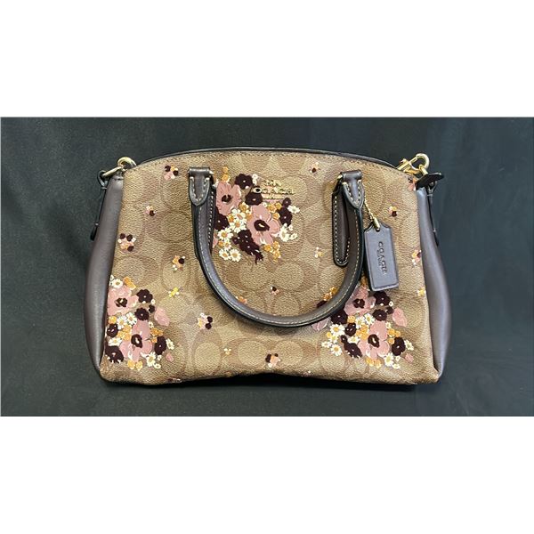 *NEW WITH TAGS* MINI SAGE CARRYALL IN SIGNATURE CANVAS WITH FLORAL FLOCKING