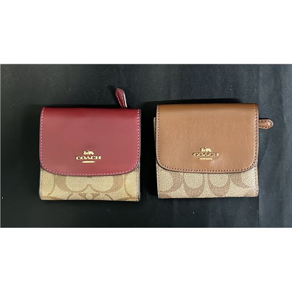 *NEW* (2) COACH LEATHER SIGNATURE TRIFOLD WALLETS