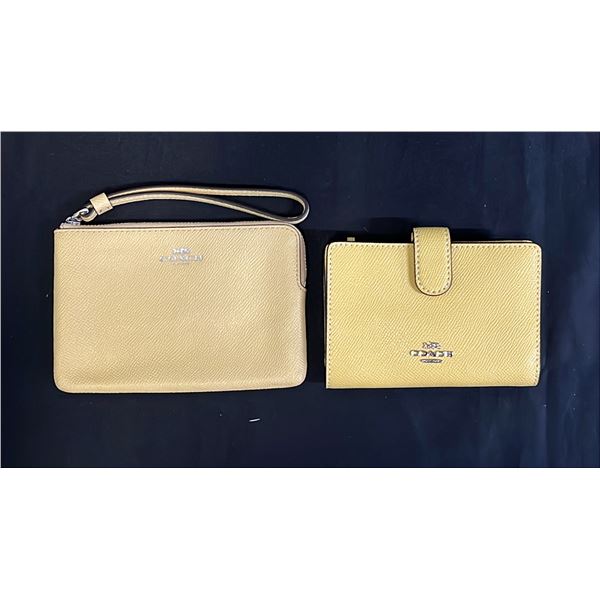 *NEW WITH TAGS* COACH LEATHER WALLET WITH ZIPPERED POCKET & COACH ZIPPERED WRISTLET