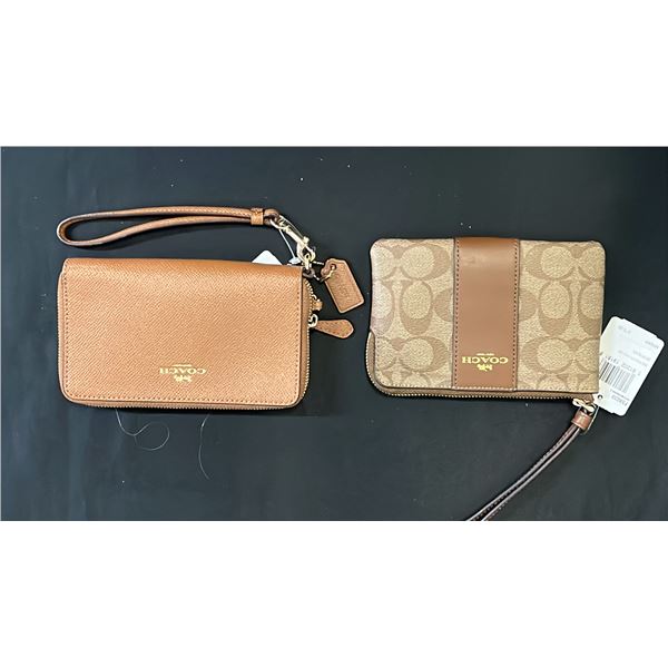 *NEW WITH TAGS* (2) COACH LEATHER ZIPPERED WRISTLETS