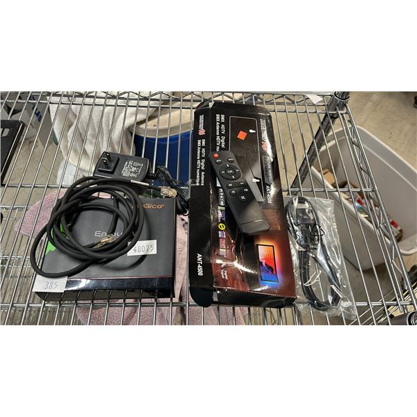 ANDROID TV BOX WITH REMOTE,  HDMI CABLE & NEW HDTV DIGITAL ANTENNA