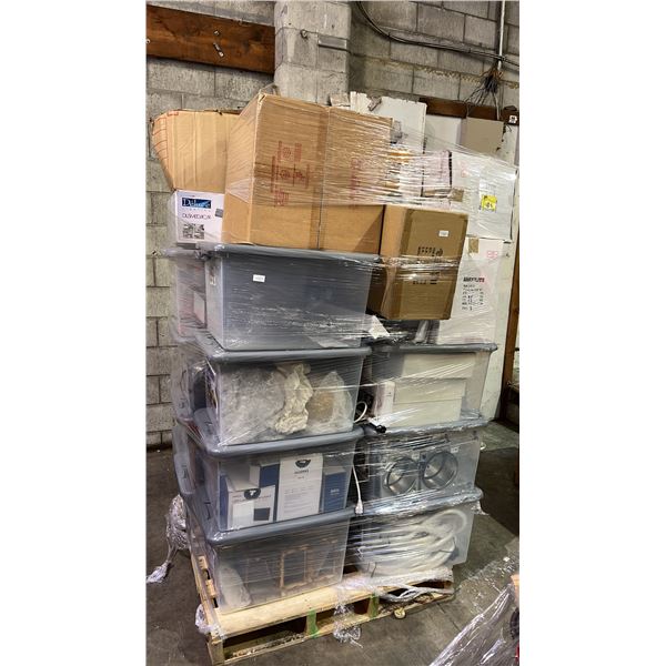 PALLET OF ASSORTED SET DEC LIGHTING: CHAIN HUNG LAMPS, GLOBE LIGHTS, POT LIGHTS & MORE - *MUST TAKE