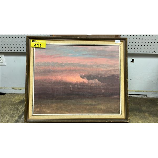 FRAMED SEASCAPE PRINT: 27.5" X 23" FRAMED