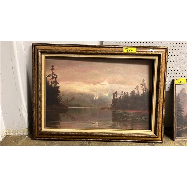 LARGE FRAMED LANDSCAPE PRINT: 44" X 32" FRAMED