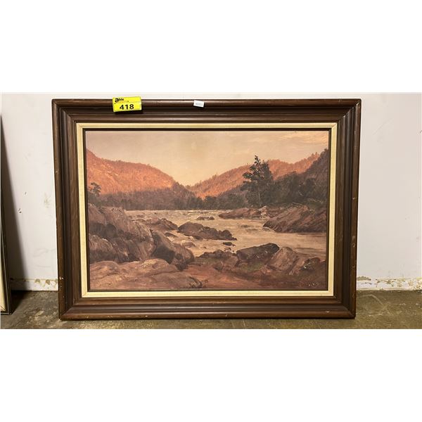 LARGE FRAMED LANDSCAPE PRINT: 44" X 32" FRAMED