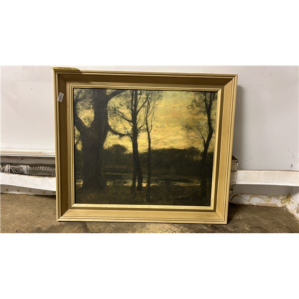 FRAMED SILHOUETTED LANDSCAPE PRINT: 28" X 24" FRAMED