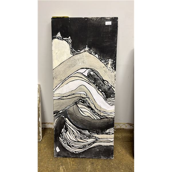 ABSTRACT ACRYLIC ON CANVAS WALL ART: 36" X 16"