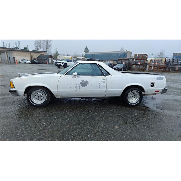 1981 GMC CABALLERO, 2DR COUPE UTILITY, WHITE, VIN 1GTCW80H3BZ500359,