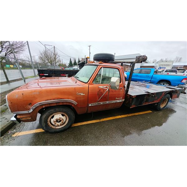 1974 DODGE D30 ADVENTURER SE, 2DR FLAT DECK PICKUP, BROWN, VIN D31BD4S057906,,