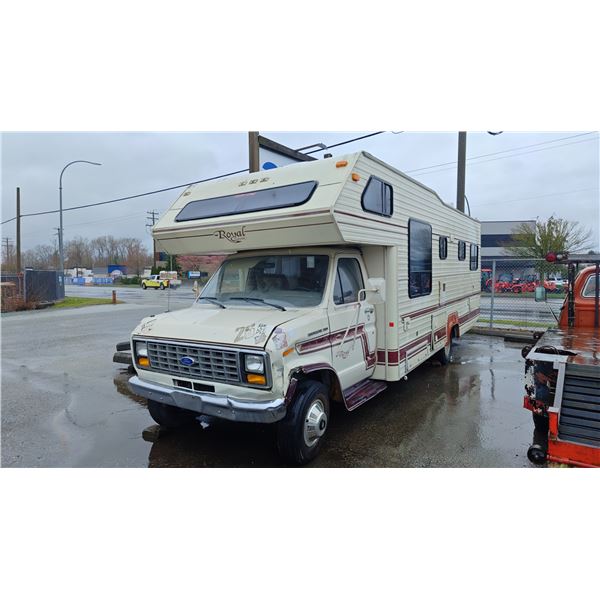 1987 FORD ECONOLINE 330 ROYAL CLASSIC, MOTOR HOME, WHITE, VIN 1FDKE30L6HHB80731,