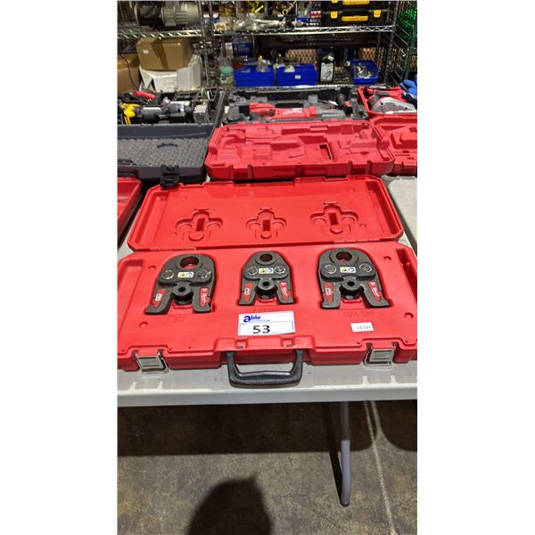 MILWAUKEE HEAVY-DUTY M18 1 BIP, 1/2 BIP & 3/4 BIP BLACK IRON PRESS JAWS WITH CASE