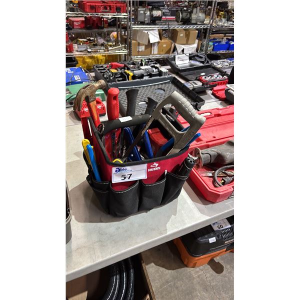 HUSKY TOOLBAG WITH ASSORTED TOOL CONTENTS