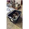 Image 1 : BIN OF WELDING HOSE, GAUGES & TORCH
