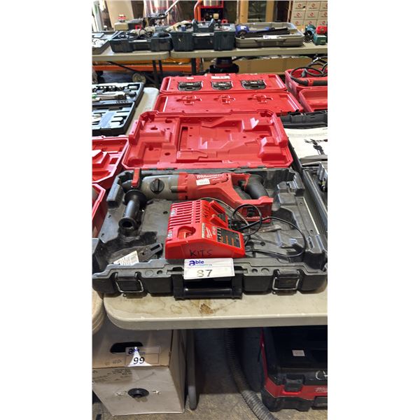 MILWAUKEE FUEL M18 1" SDS PLUS ROTARY HAMMER WITH CHARGER & CASE (NO BATTERY)