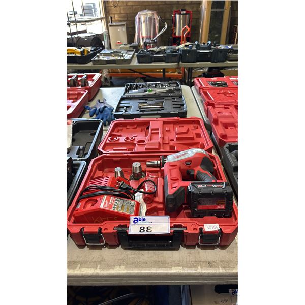 MILWAUKEE M18 PROPEX EXPANSION TOOL WITH BATTERY, CHARGER, BITS & CASE