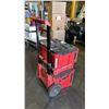 Image 2 : MILWAUKEE PACKOUT 3 COMPARTMENT PORTABLE TOOLBOX WITH SOME PVC PIPE CONTENTS